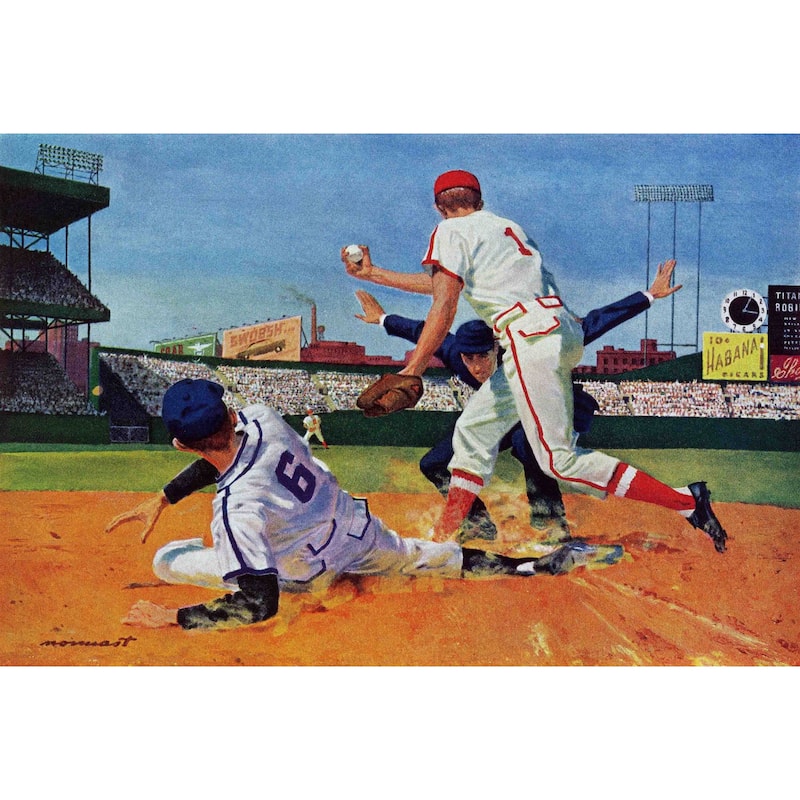 Marmont Hill - "The Umpire Was a Rookie" by Paul Nonnast Painting Print on Canvas - Multi-Color