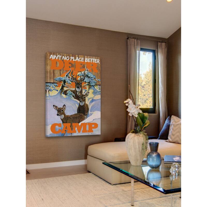 Marmont Hill - "Deer Camp" by Saturday Evening Post Painting Print on Canvas - Multi-Color