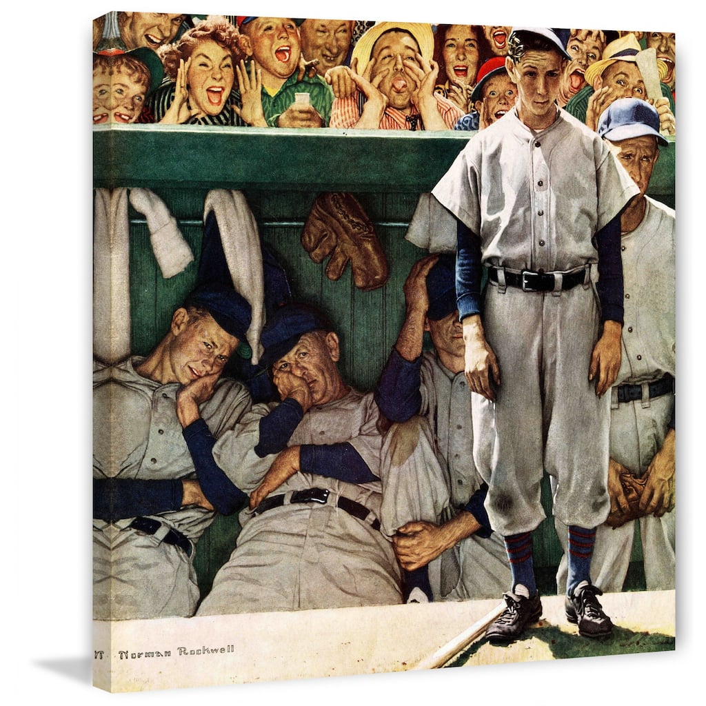 Marmont Hill - "Dugout" by Norman Rockwell Painting Print on Canvas - Multi-Color