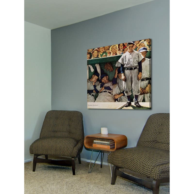 Marmont Hill - "Dugout" by Norman Rockwell Painting Print on Canvas - Multi-Color