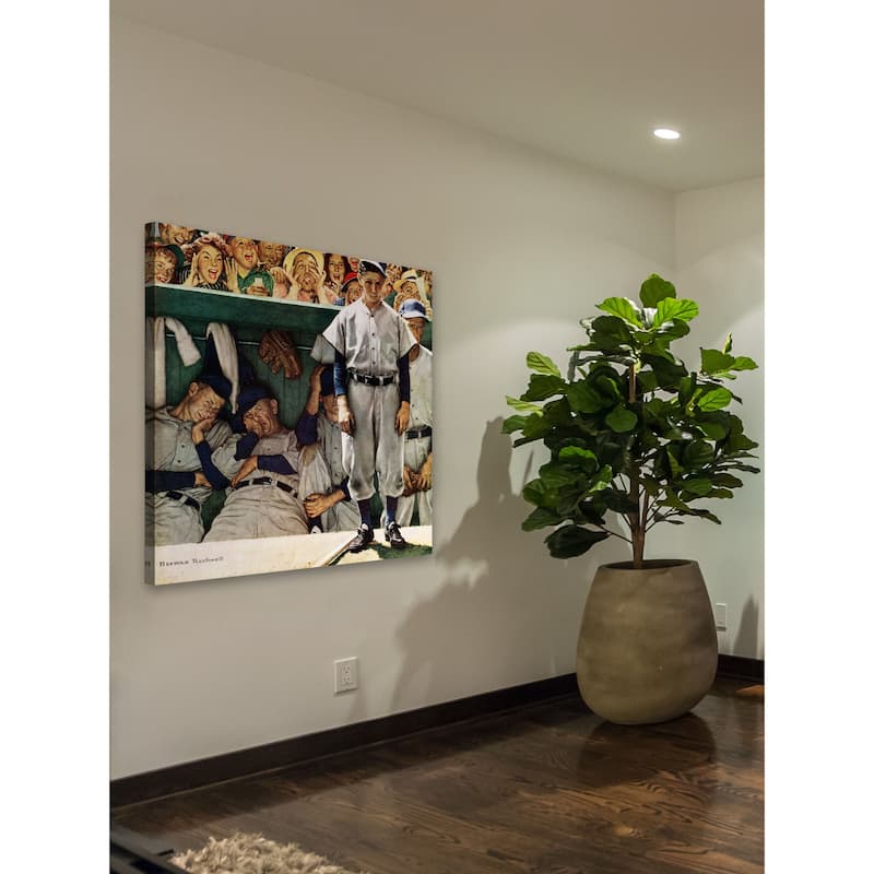 Marmont Hill - "Dugout" by Norman Rockwell Painting Print on Canvas - Multi-Color