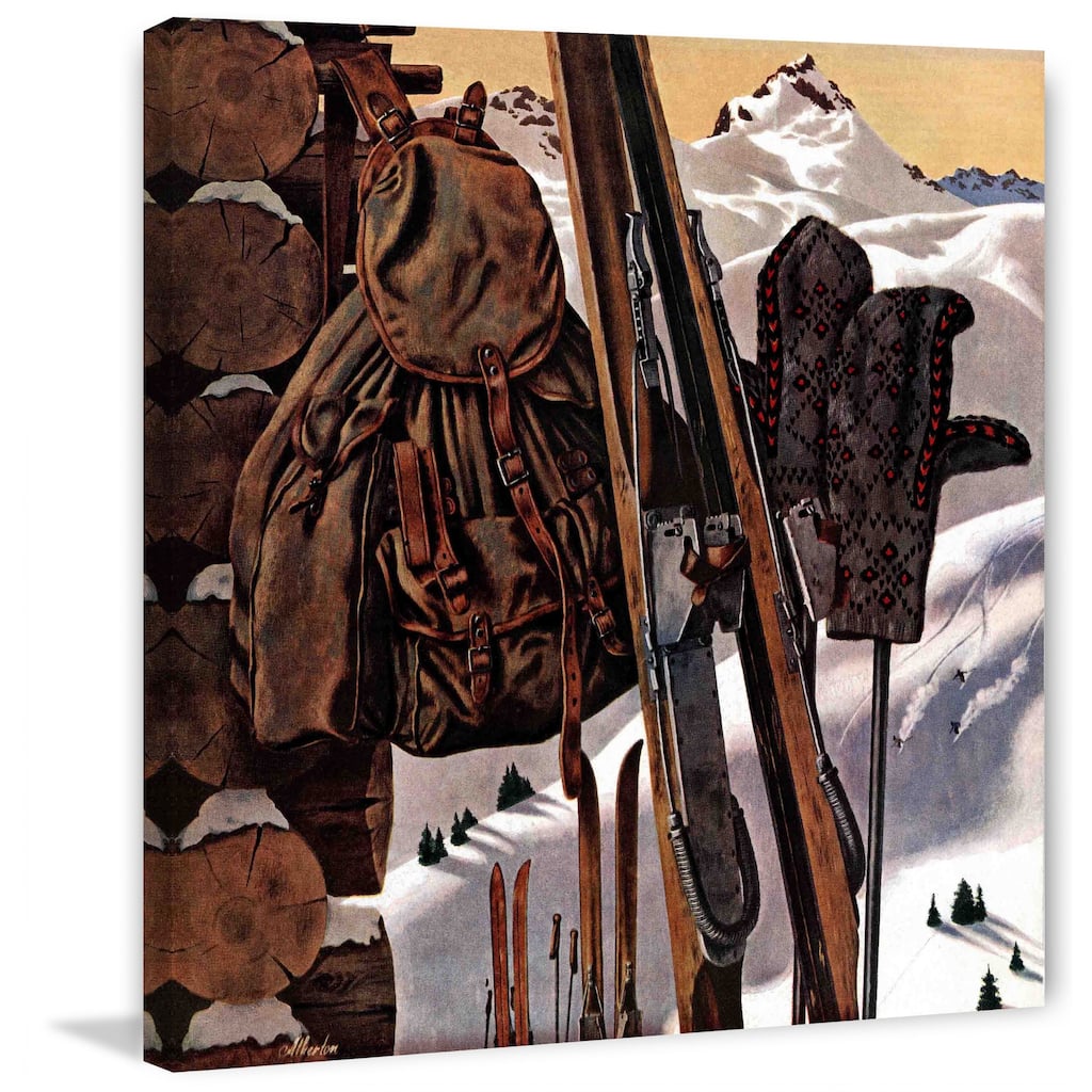 Marmont Hill - "Ski Equipment Still Life" by John Atherton Painting Print on Canvas - Multi-Color