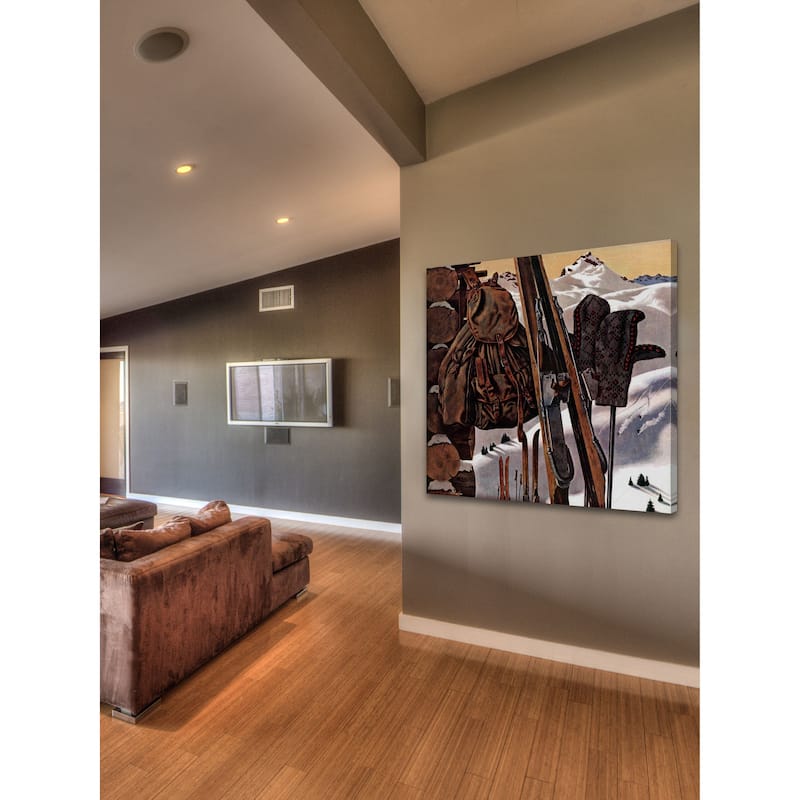 Marmont Hill - "Ski Equipment Still Life" by John Atherton Painting Print on Canvas - Multi-Color