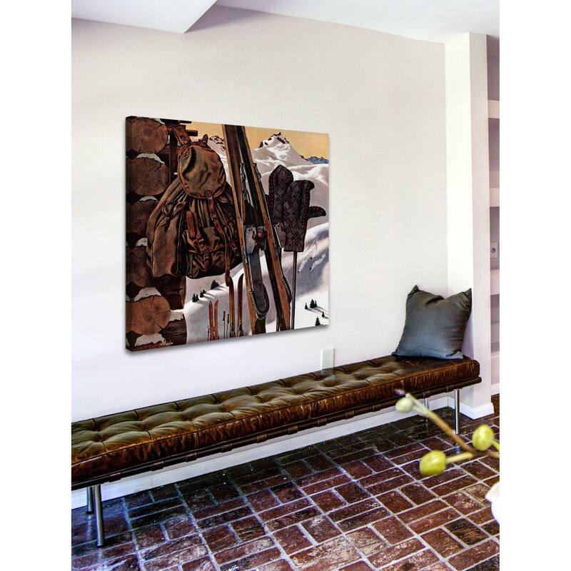 Marmont Hill - "Ski Equipment Still Life" by John Atherton Painting Print on Canvas - Multi-Color
