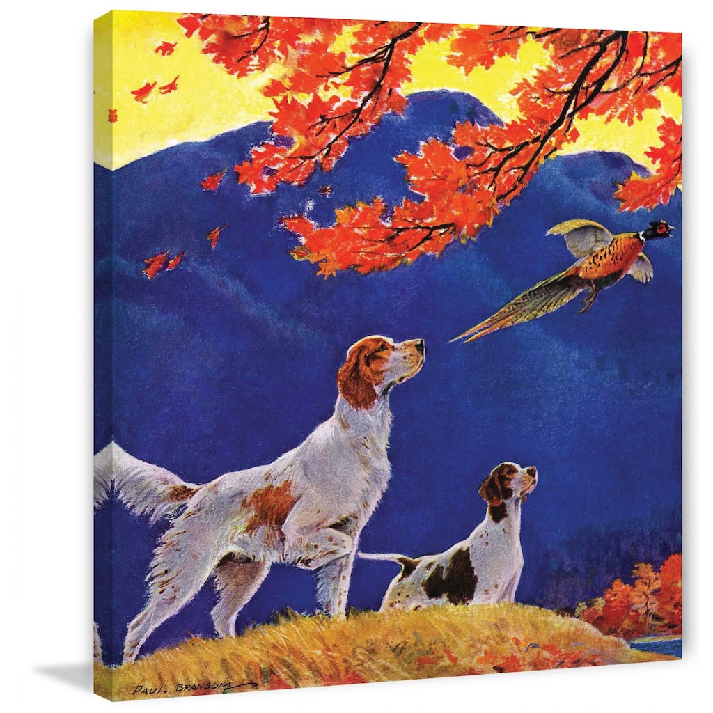 Marmont Hill - "Pointing to the Pheasant" by Paul Bransom Painting Print on Canvas - Multi-Color