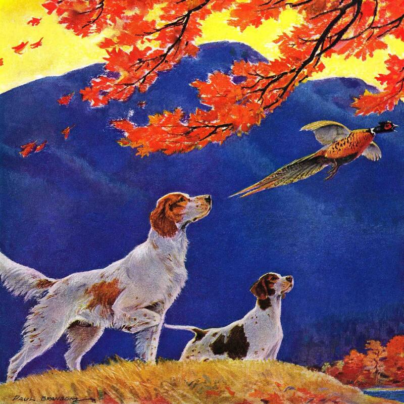 Marmont Hill - "Pointing to the Pheasant" by Paul Bransom Painting Print on Canvas - Multi-Color