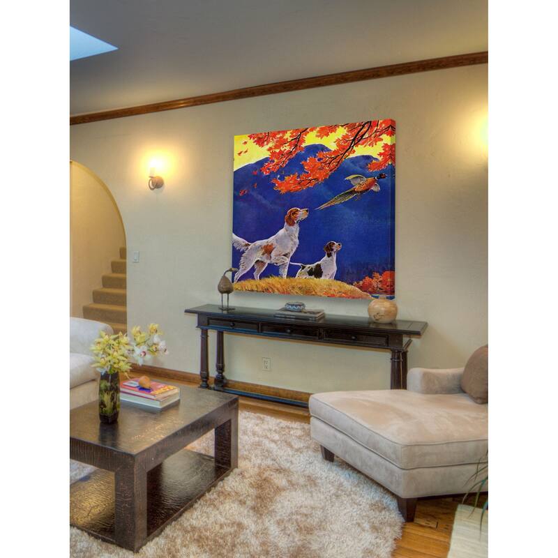 Marmont Hill - "Pointing to the Pheasant" by Paul Bransom Painting Print on Canvas - Multi-Color