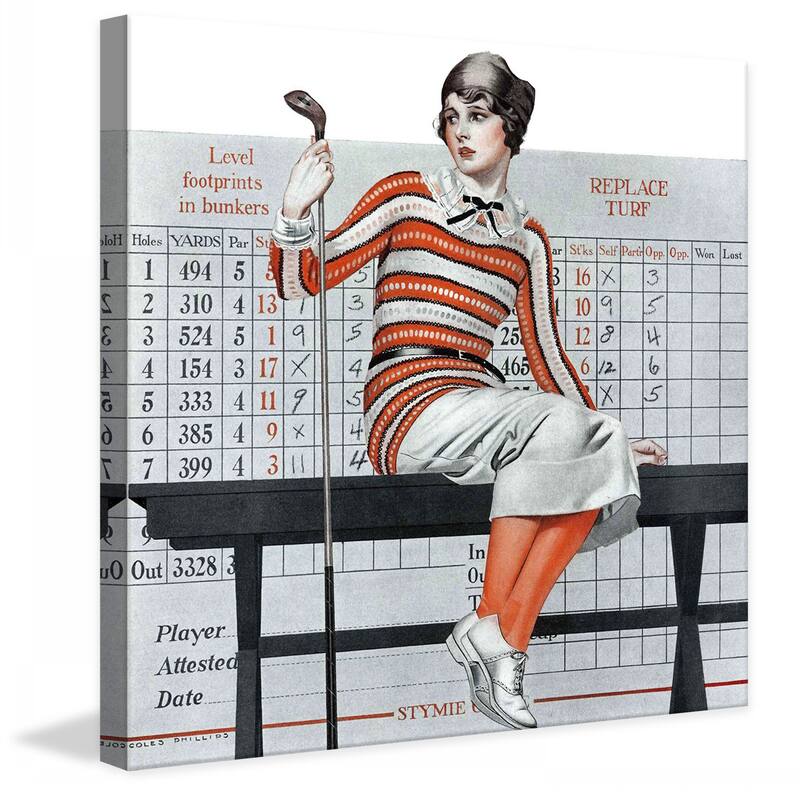 Marmont Hill - "Novice Golfer" by Coles Phillips Painting Print on Canvas - Multi-Color