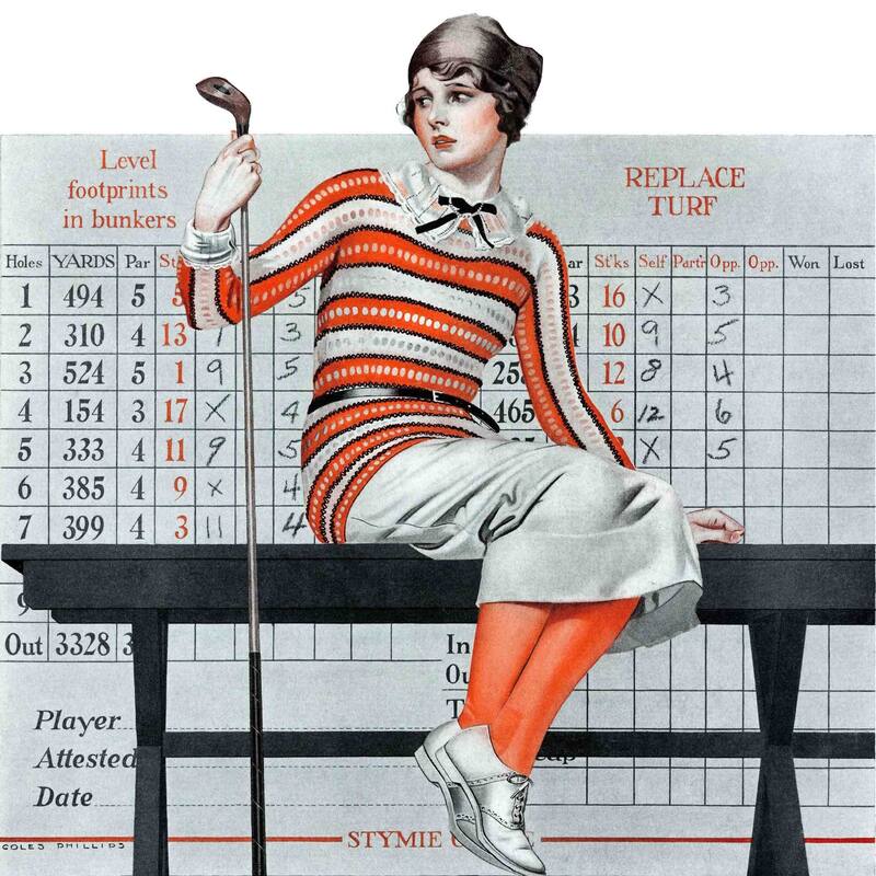 Marmont Hill - "Novice Golfer" by Coles Phillips Painting Print on Canvas - Multi-Color