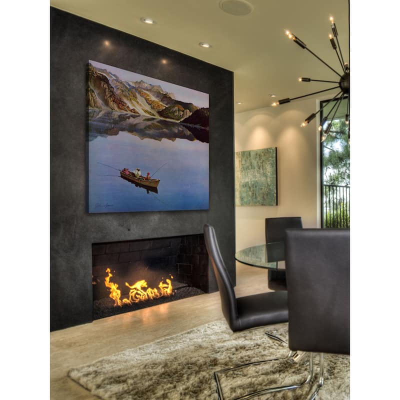 Marmont Hill - "Fishing on Mountain Lake" by John Clymer Painting Print on Canvas