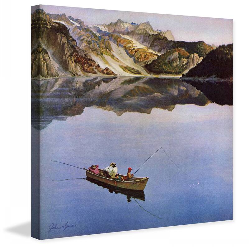 Marmont Hill - "Fishing on Mountain Lake" by John Clymer Painting Print on Canvas