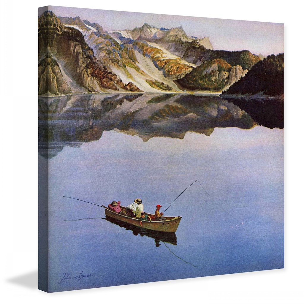 Marmont Hill - "Fishing on Mountain Lake" by John Clymer Painting Print on Canvas