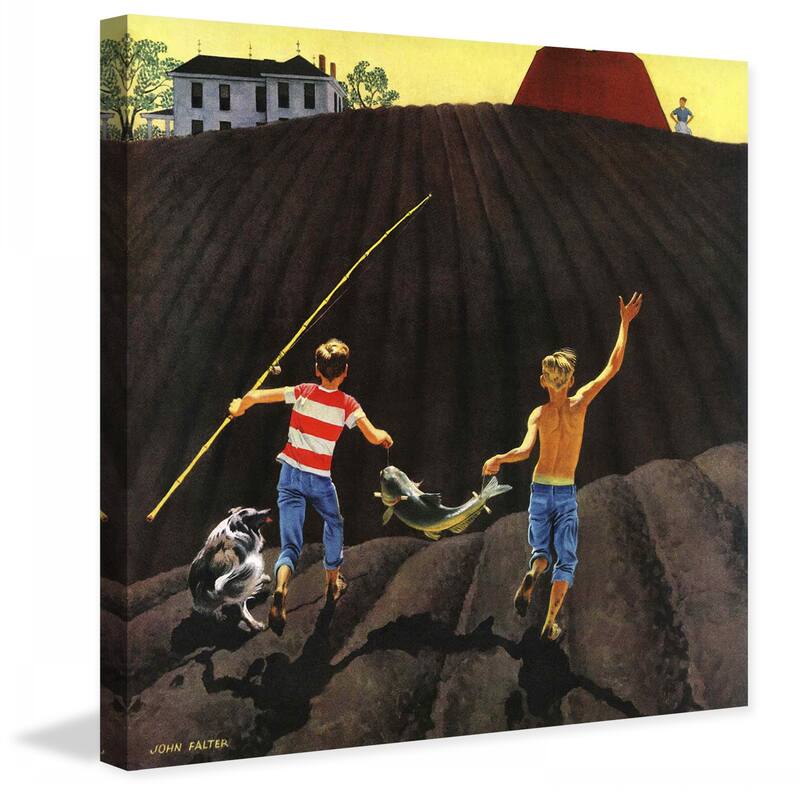 Marmont Hill - "Catfish" by John Falter Painting Print on Canvas - Multi-Color
