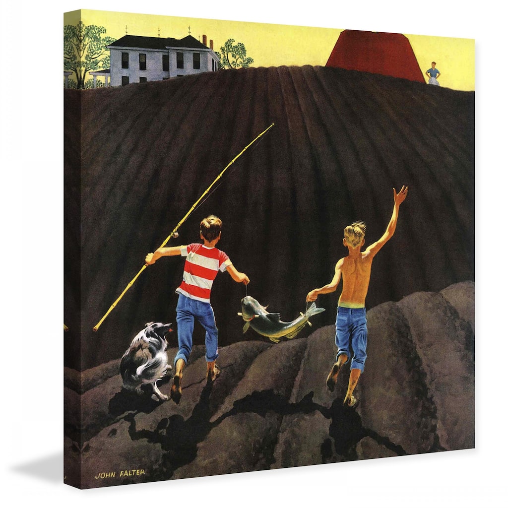 Marmont Hill - "Catfish" by John Falter Painting Print on Canvas - Multi-Color