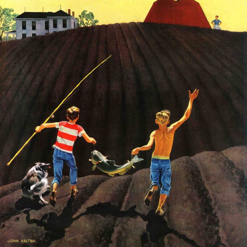 Marmont Hill - "Catfish" by John Falter Painting Print on Canvas - Multi-Color