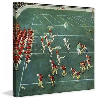 Marmont Hill - "Marching Band at Halftime" by Thornton Utz Painting Print on Canvas - Multi-Color