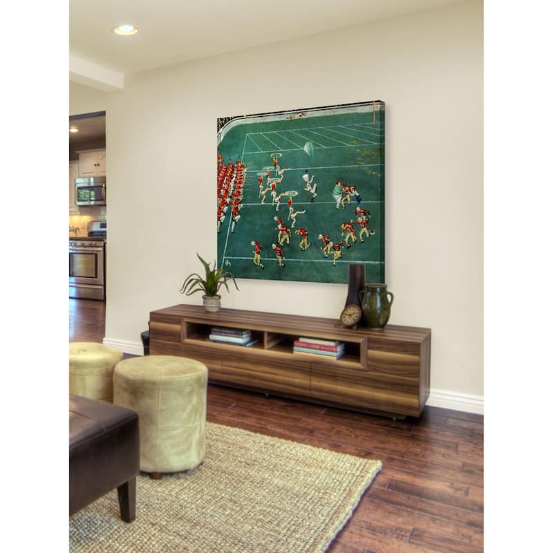 Marmont Hill - "Marching Band at Halftime" by Thornton Utz Painting Print on Canvas - Multi-Color