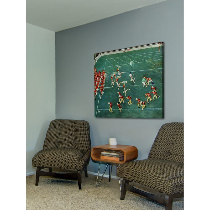 Marmont Hill - "Marching Band at Halftime" by Thornton Utz Painting Print on Canvas - Multi-Color