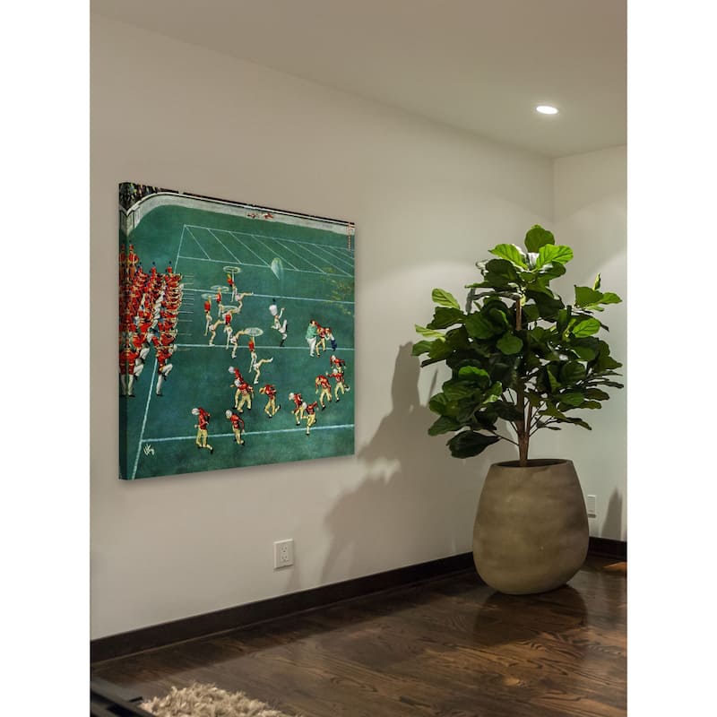 Marmont Hill - "Marching Band at Halftime" by Thornton Utz Painting Print on Canvas - Multi-Color