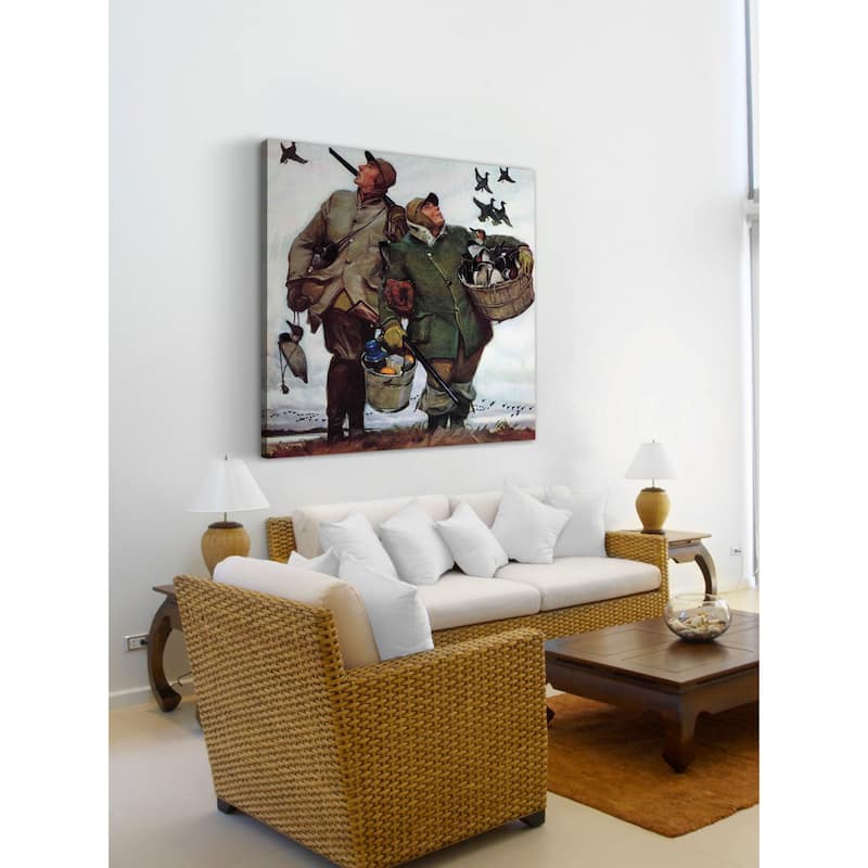 Marmont Hill - "Nothing but Decoys" by Mead Schaeffer Painting Print on Canvas - Multi-Color