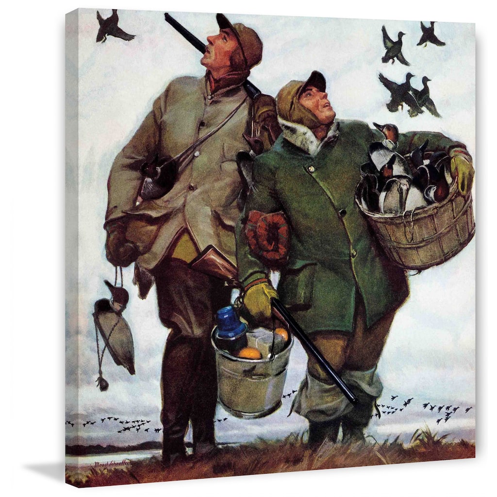 Marmont Hill - "Nothing but Decoys" by Mead Schaeffer Painting Print on Canvas - Multi-Color