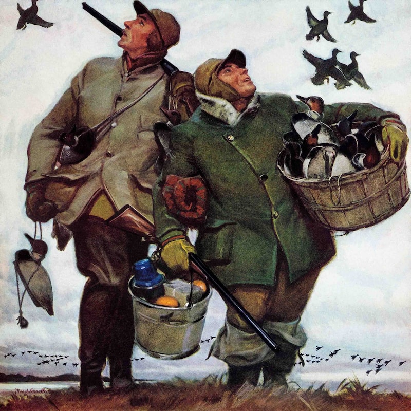 Marmont Hill - "Nothing but Decoys" by Mead Schaeffer Painting Print on Canvas - Multi-Color