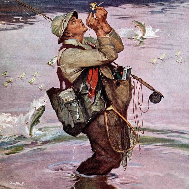 Marmont Hill - "The Fish are Jumping" by Mead Schaeffer Painting Print on Canvas - Multi-Color