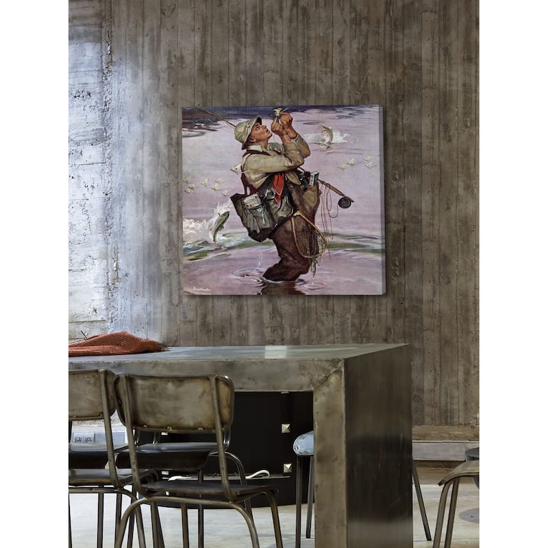Marmont Hill - "The Fish are Jumping" by Mead Schaeffer Painting Print on Canvas - Multi-Color