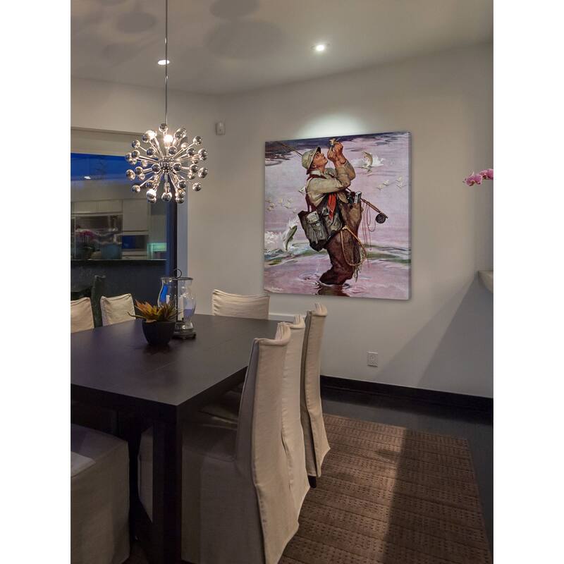 Marmont Hill - "The Fish are Jumping" by Mead Schaeffer Painting Print on Canvas - Multi-Color