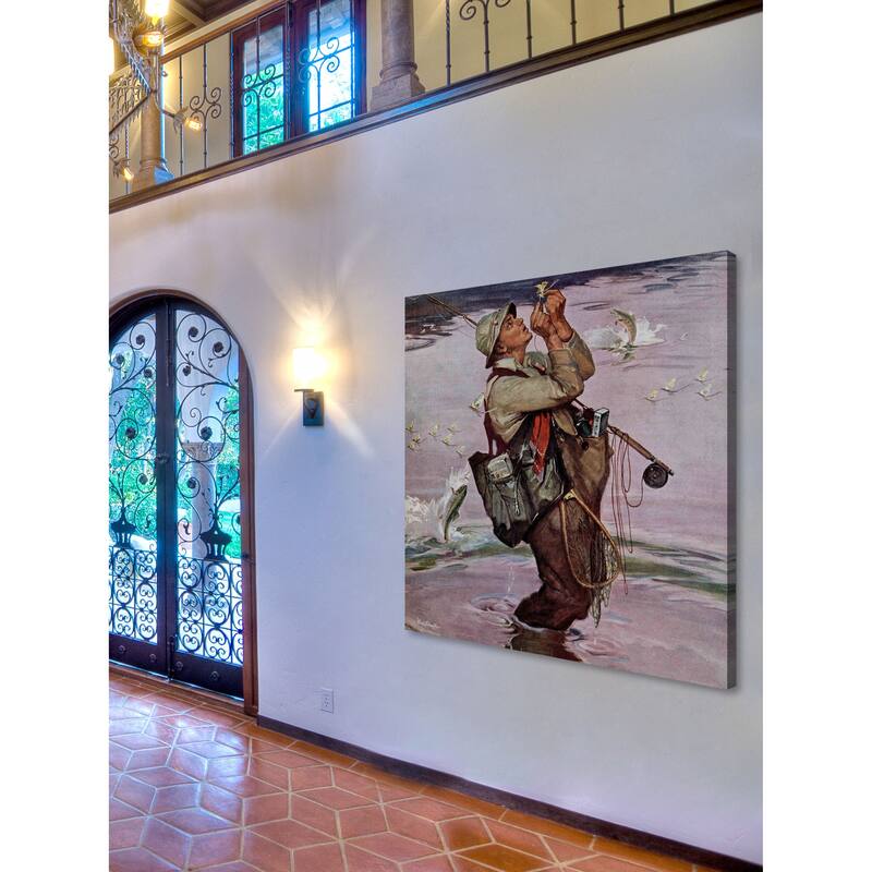 Marmont Hill - "The Fish are Jumping" by Mead Schaeffer Painting Print on Canvas - Multi-Color