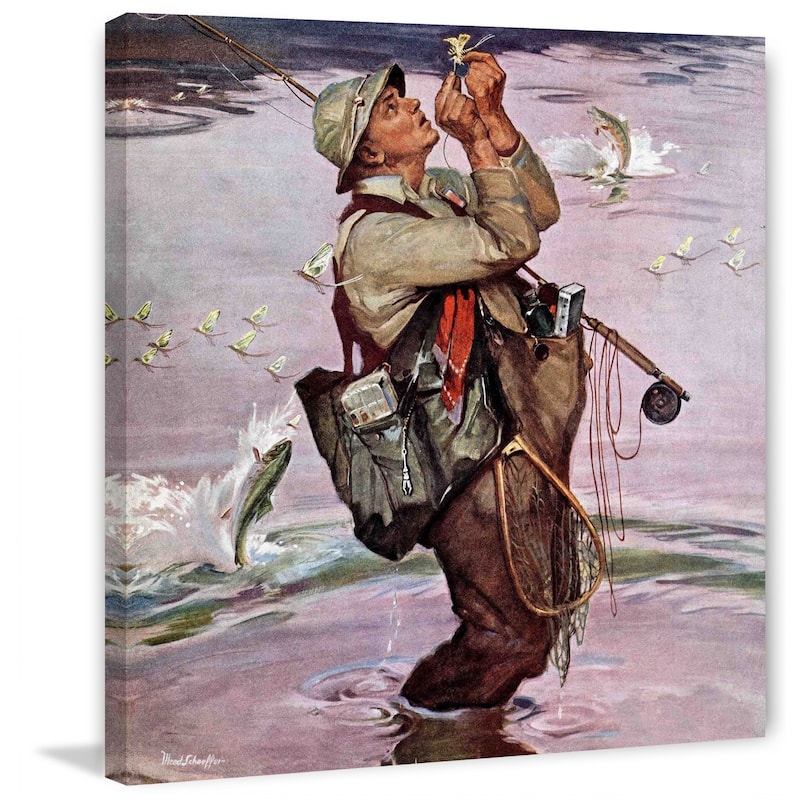 Marmont Hill - "The Fish are Jumping" by Mead Schaeffer Painting Print on Canvas - Multi-Color