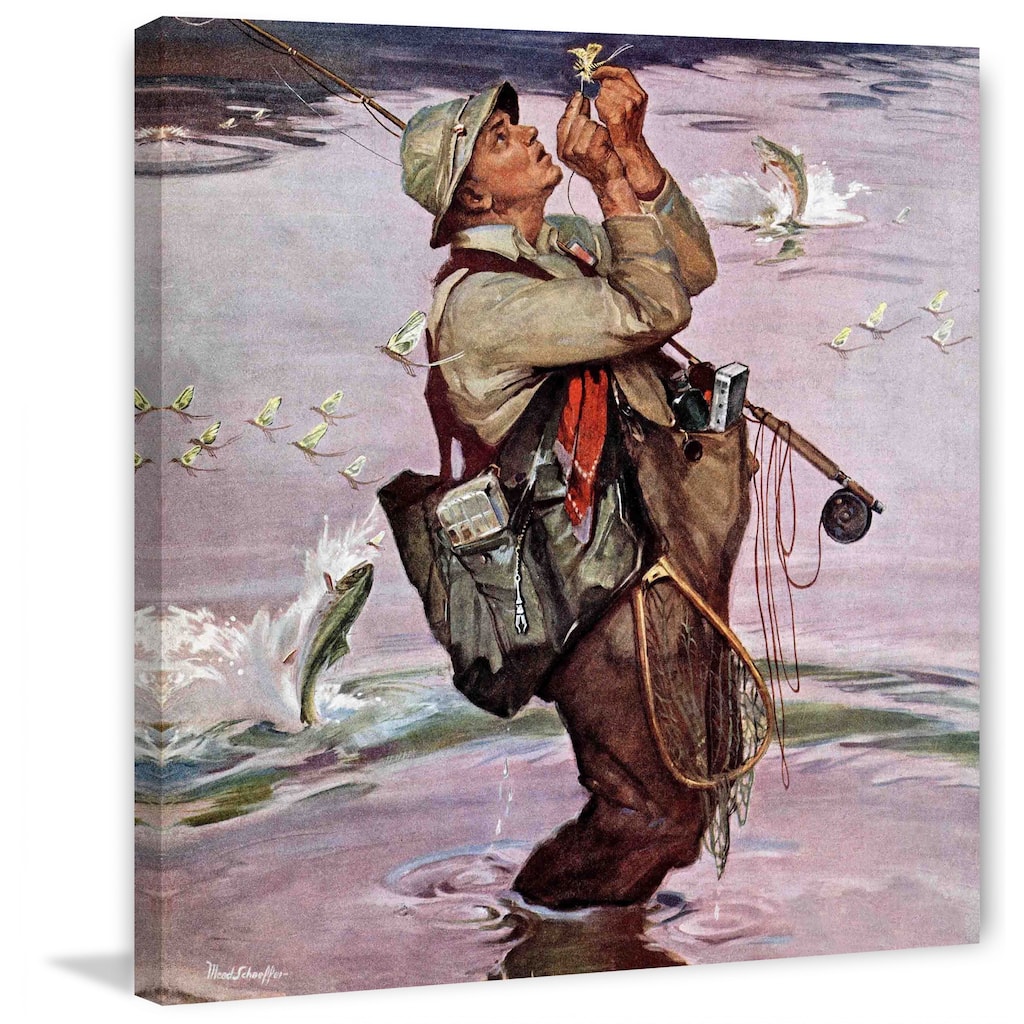 Marmont Hill - "The Fish are Jumping" by Mead Schaeffer Painting Print on Canvas - Multi-Color