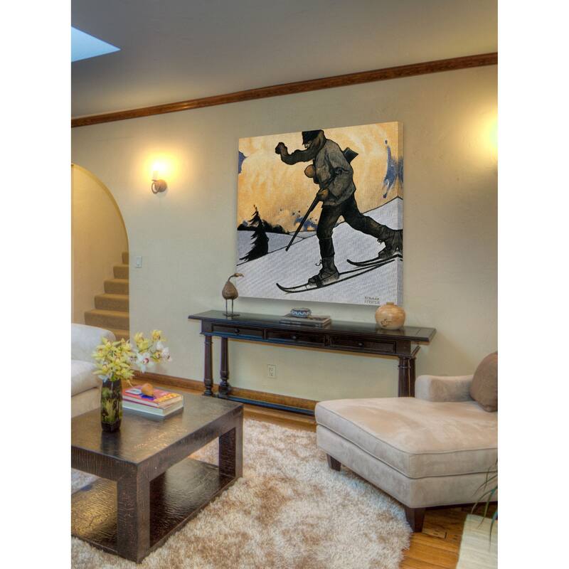 Marmont Hill - "Snowshod Hunter" by Heinrich Pfeifer Painting Print on Canvas - Multi-Color