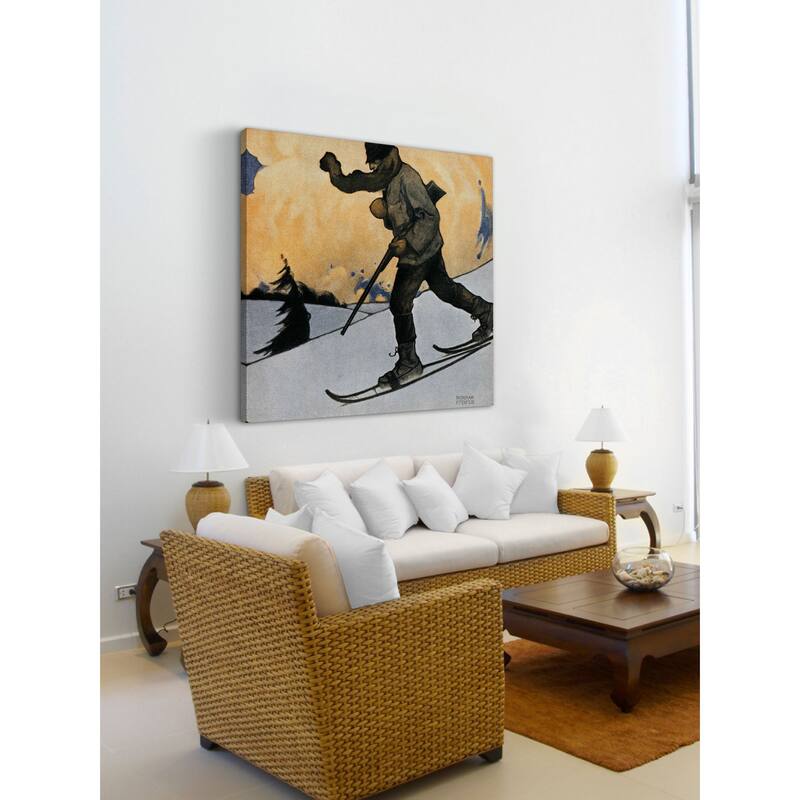 Marmont Hill - "Snowshod Hunter" by Heinrich Pfeifer Painting Print on Canvas - Multi-Color