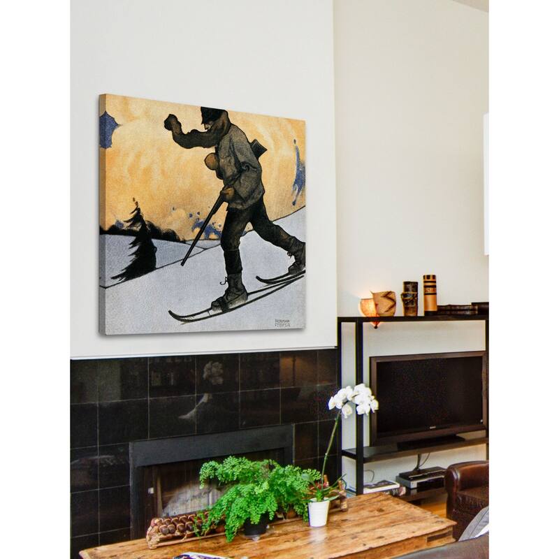 Marmont Hill - "Snowshod Hunter" by Heinrich Pfeifer Painting Print on Canvas - Multi-Color