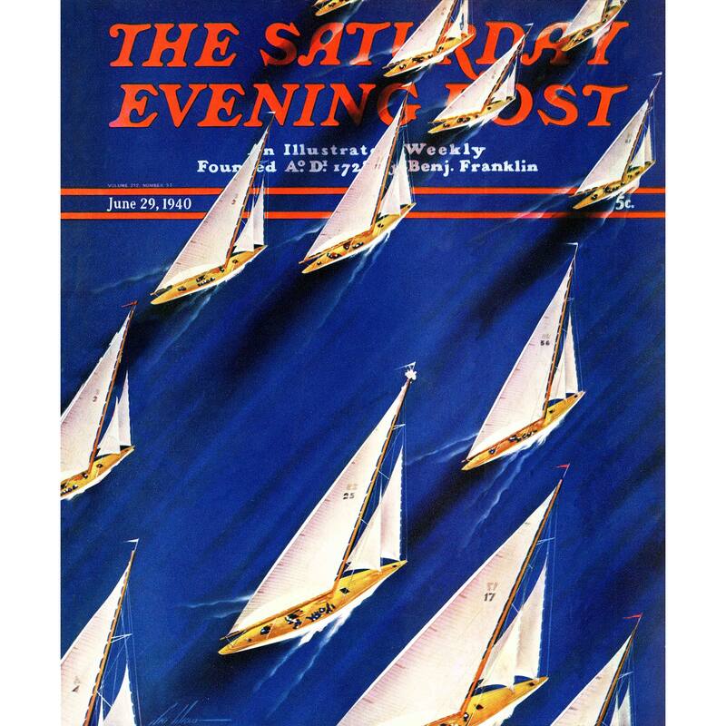 Marmont Hill - "Sailboat Regatta" by Ski Weld Painting Print on Canvas - Multi-Color