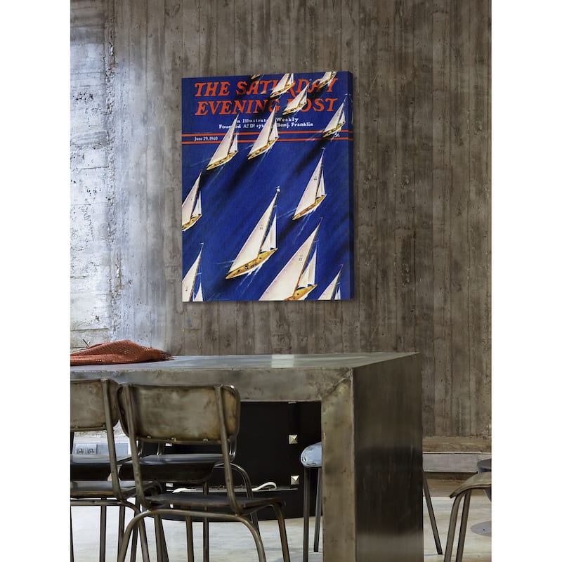 Marmont Hill - "Sailboat Regatta" by Ski Weld Painting Print on Canvas - Multi-Color