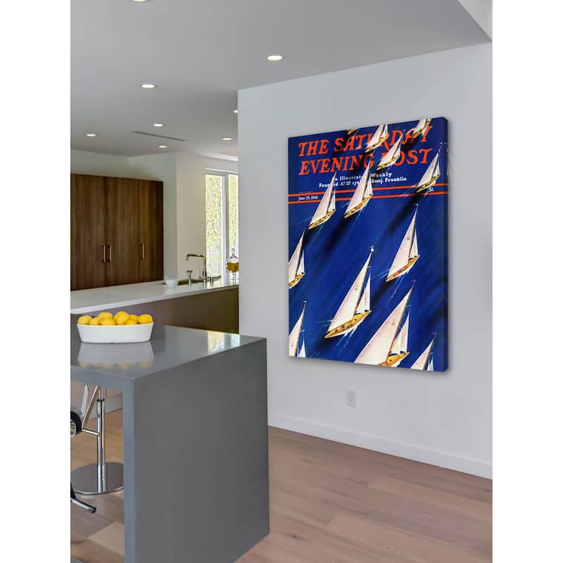 Marmont Hill - "Sailboat Regatta" by Ski Weld Painting Print on Canvas - Multi-Color