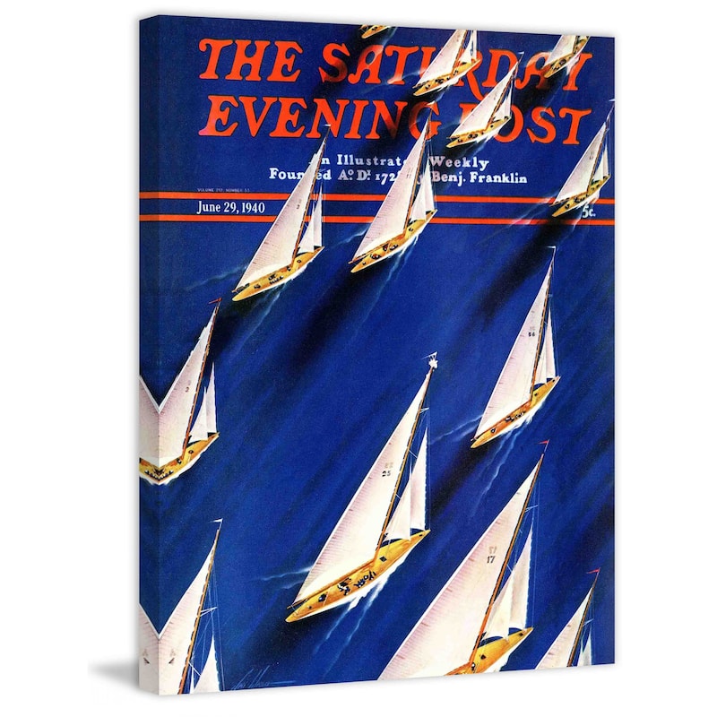 Marmont Hill - "Sailboat Regatta" by Ski Weld Painting Print on Canvas - Multi-Color