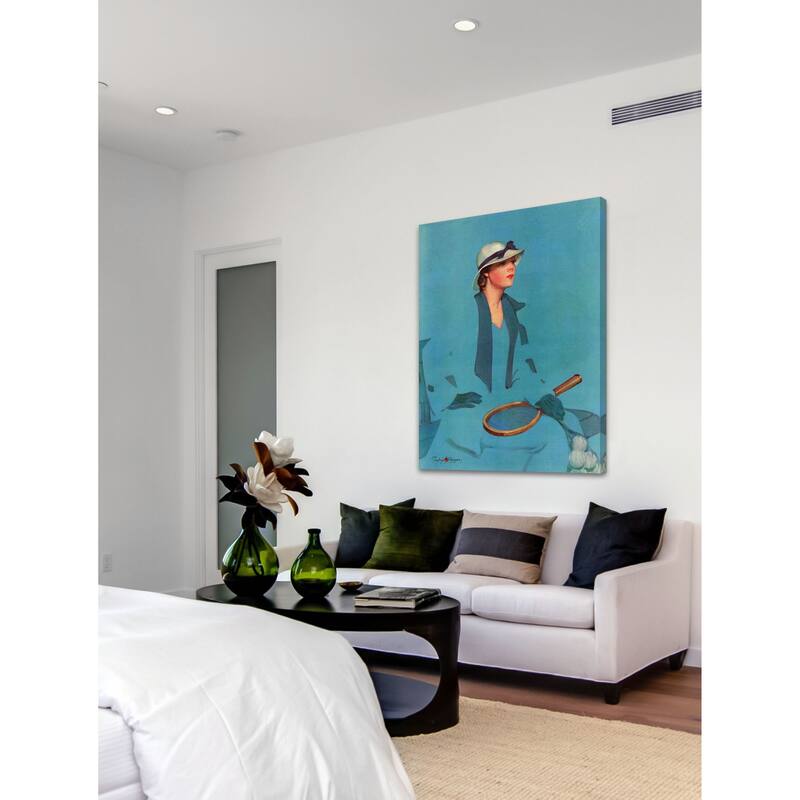 Marmont Hill - "Tennis in Blue" by Penrhyn Stanlaws Painting Print on Canvas - Multi-Color