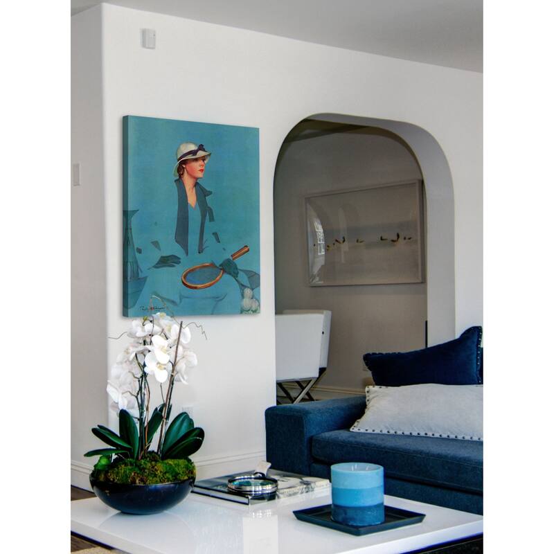 Marmont Hill - "Tennis in Blue" by Penrhyn Stanlaws Painting Print on Canvas - Multi-Color