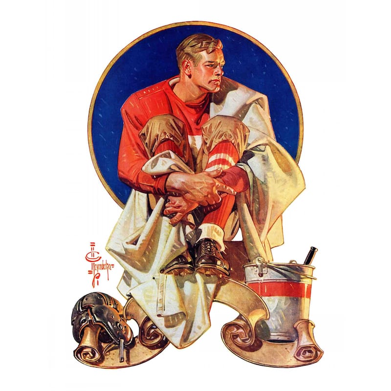 Marmont Hill - "Football Hero" by J.C. Leyendecker Painting Print on Canvas - Multi-Color