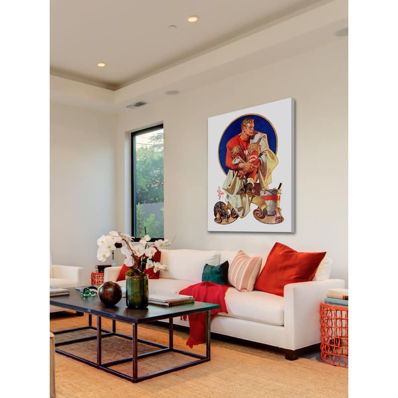 Marmont Hill - "Football Hero" by J.C. Leyendecker Painting Print on Canvas - Multi-Color