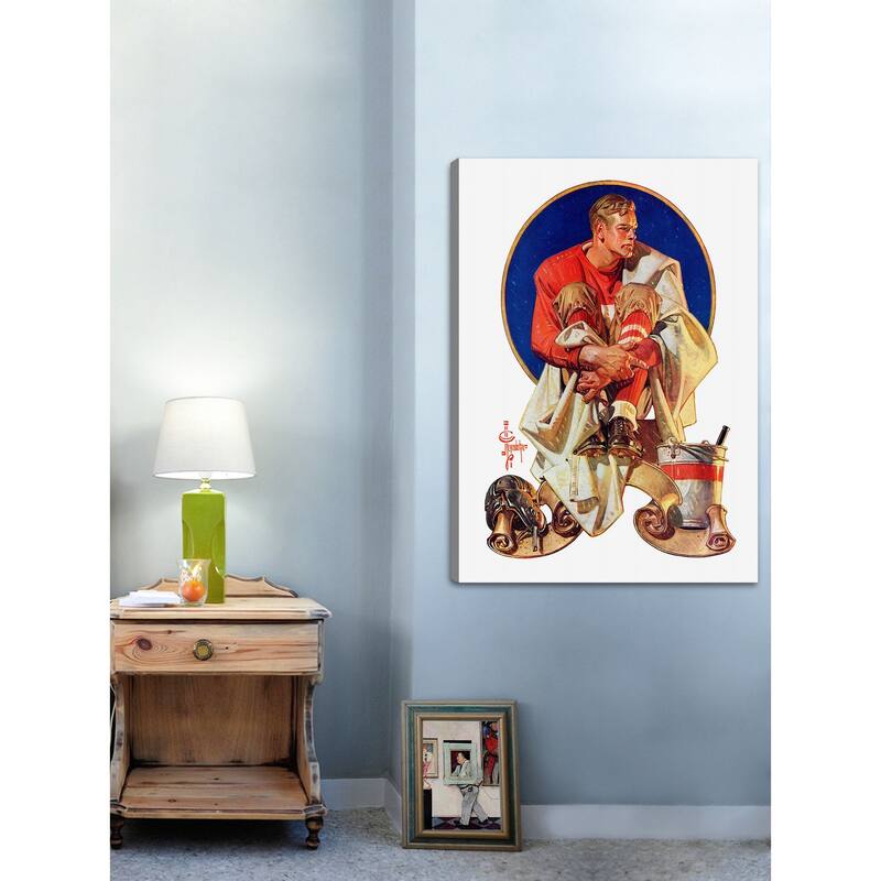 Marmont Hill - "Football Hero" by J.C. Leyendecker Painting Print on Canvas - Multi-Color