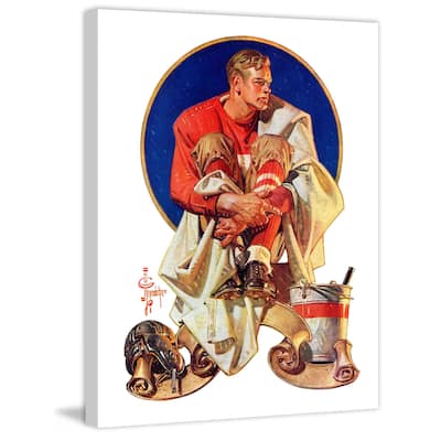 Marmont Hill - "Football Hero" by J.C. Leyendecker Painting Print on Canvas - Multi-Color