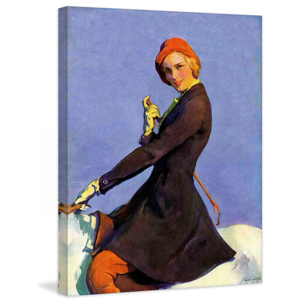 Marmont Hill - "Woman on Horseback" by Guy Hoff Painting Print on Canvas - Multi-Color