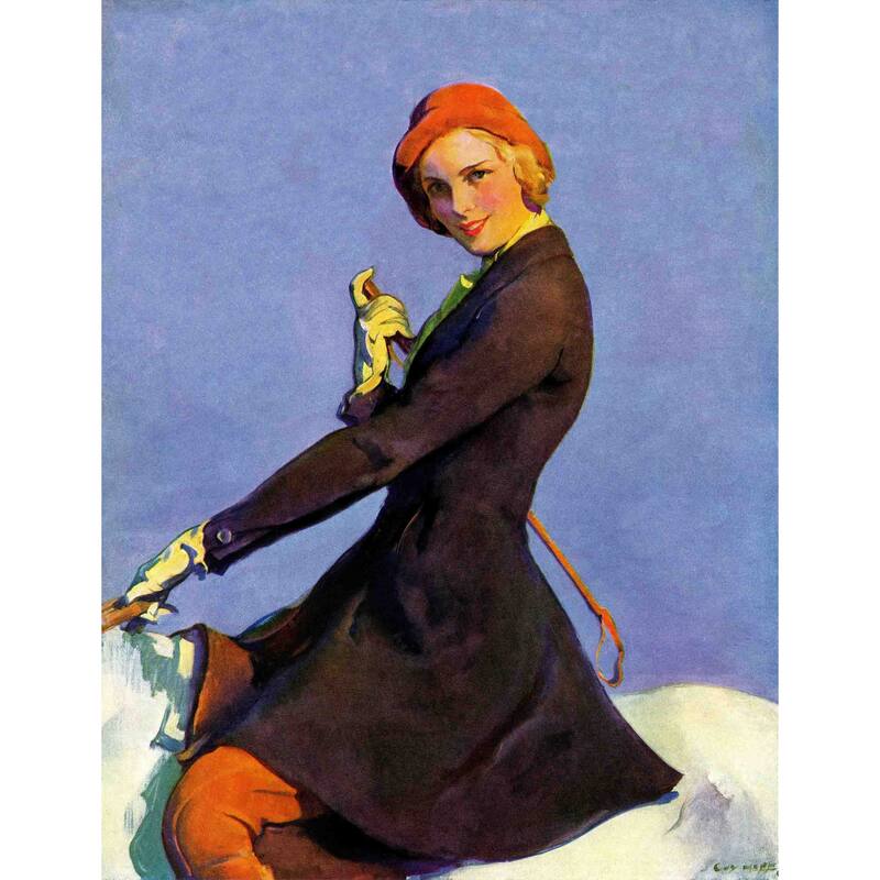 Marmont Hill - "Woman on Horseback" by Guy Hoff Painting Print on Canvas - Multi-Color