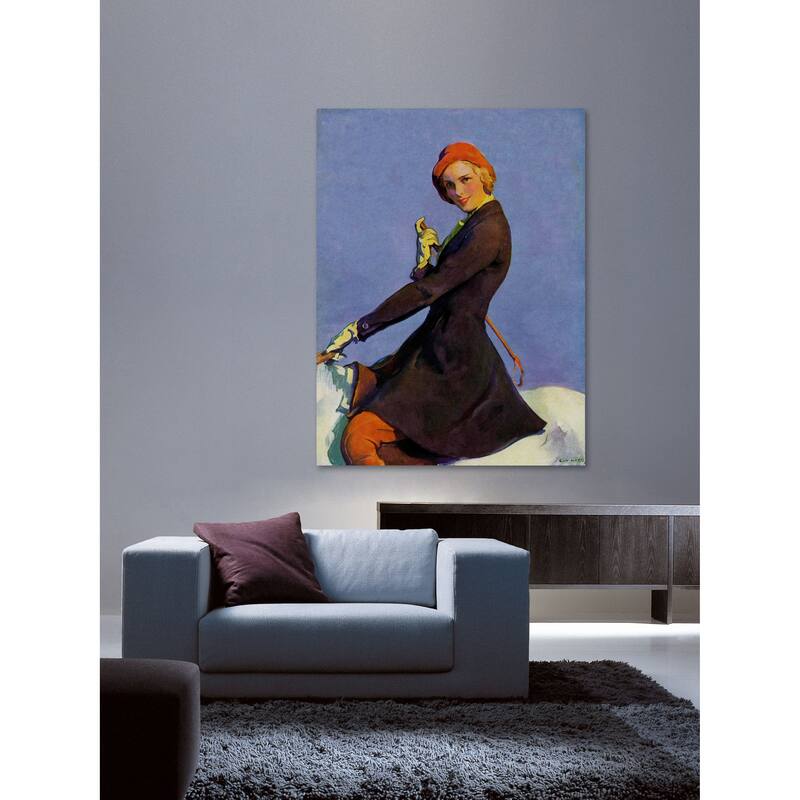 Marmont Hill - "Woman on Horseback" by Guy Hoff Painting Print on Canvas - Multi-Color