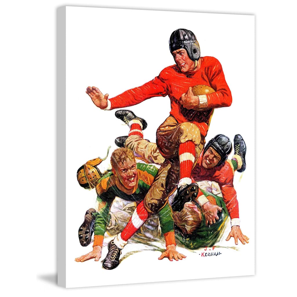 Marmont Hill - "College Football" by J.F. Kernan Painting Print on Canvas Print on Canvas - Multi-Color