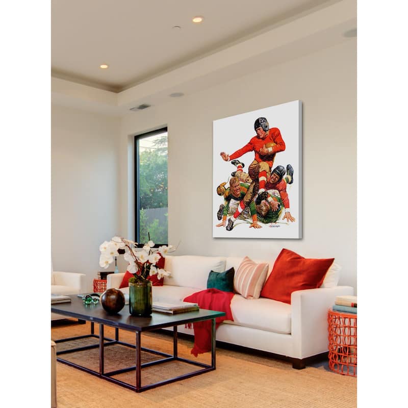 Marmont Hill - "College Football" by J.F. Kernan Painting Print on Canvas Print on Canvas - Multi-Color